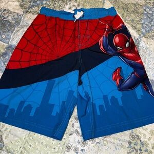 Marvel SpiderMan Boys Size L 10 12 Large Swim Shorts